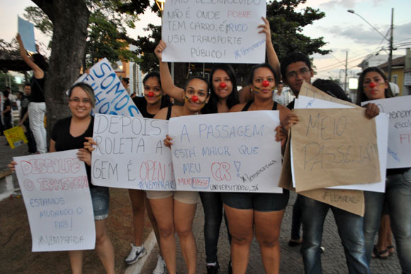 Estudantes reivindicavam passe livre / Foto: Marcelo Paiva