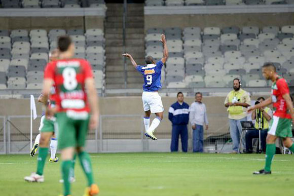 Borges comemora um dos gols da goleada sobre a Portuguesa / Foto: Rodrigo Clemente