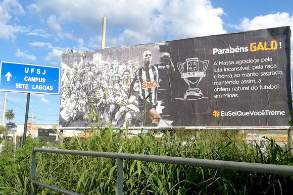 Campanha traz mensagem de agradecimento ao Atlético pela conquista da Copa BR / Foto: Marcelo Paiva