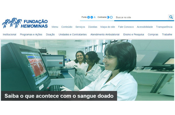 Foto: Reprodução site hemominas.mg.gov.br