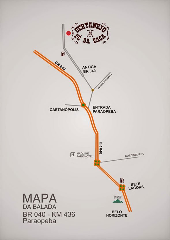 Mapa como chegar ao local do show / Imagem ilustrativa: Divulgação