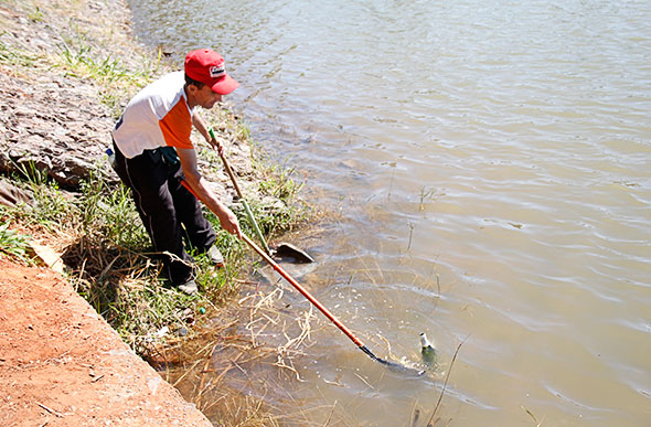 Codesel faz limpeza na Lagoa da Boa Vista de segunda a sexta-feira / Foto: Alan Junio