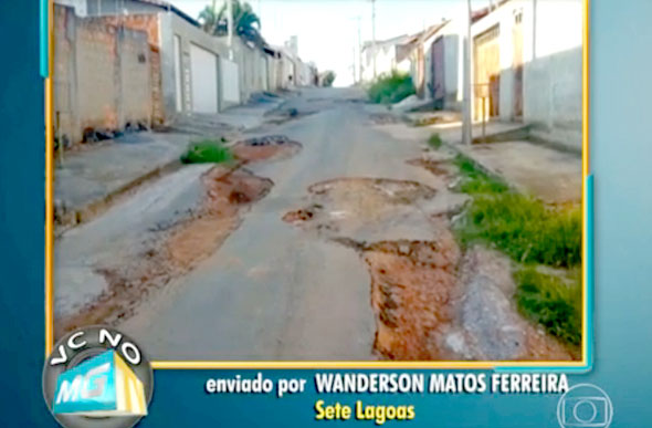 Trecho do vídeo da Rua Marcelo Luiz Volpe, enviado por Wanderson / Foto: Reprodução Globo