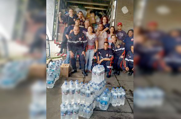 Equipe que levou as doações até o município de Mariana/Foto:Ascom Prefeitura