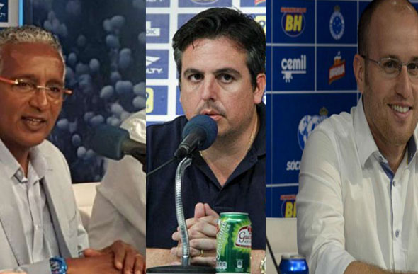 Ex-mandatários e o atual dirigente Bruno Vicintin ( ao centro) do Cruzeiro não conseguiram melhorar as peças dentro de campo / Foto: Divulgação 