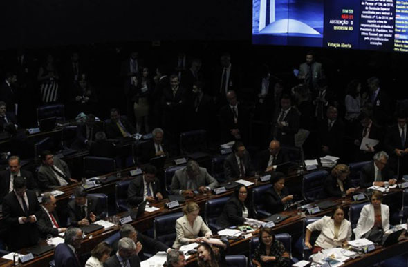 Plenário do Senado durante votação de pronúncia do processo de impeachment no dia 10 de agosto / Foto: Givaldo Barbosa/Agência O Globo