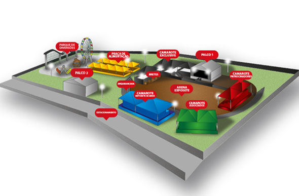 Mapa da estrutura montada para a Exposete no Parque de Exposições JK / Arte: Divulgação