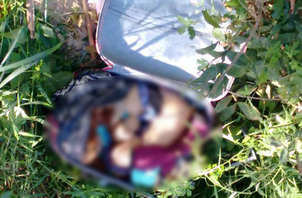 Corpo encontrado em mala em Pedro Leopoldo / Foto: Enviada via WhatsApp