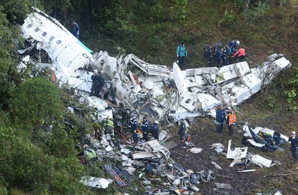 Avião transportava 81 pessoas, sendo a maior parte a delegação da Chapecoense para Medellín, na Colômbia / Foto: http://glo.bo/2gRljEQ