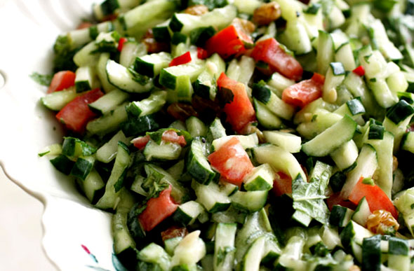 Salada Árabe de tomate e pepino / Foto: colunista