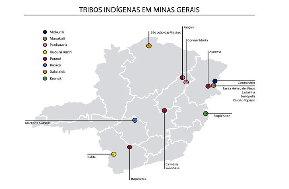 Localização territorializada das comunidades indígenas./Fonte: Agência Minas