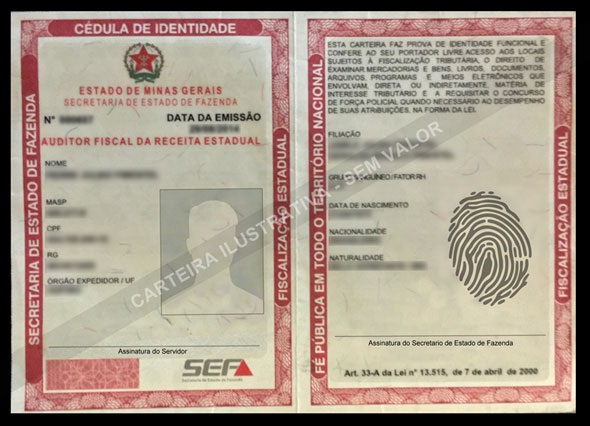 Documento de identificação dos fiscais da Receita Estadual / Foto: Reprodução/Agência Minas