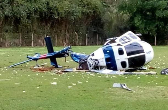 Helicóptero cai no Espírito Santo/ Foto: divulgação