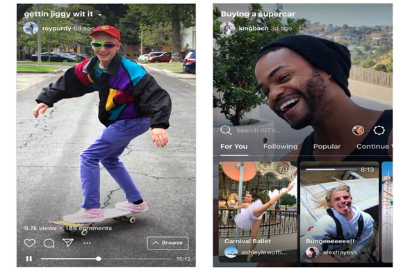 IGTV também pode ser acessado dentro do app do Instagram, em um novo espaço (Foto: Instagram/Divulgação)