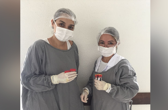As enfermeiras Fernanda e Beatriz/ Foto: Ascom SMS/SL
