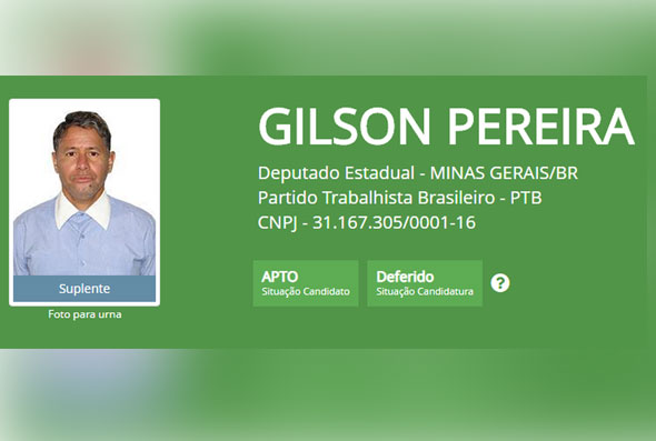 Candidato  a deputado Gilson Pereira de Souza é acusado de abusar de cinco menores do sexo masculino/Foto TSE