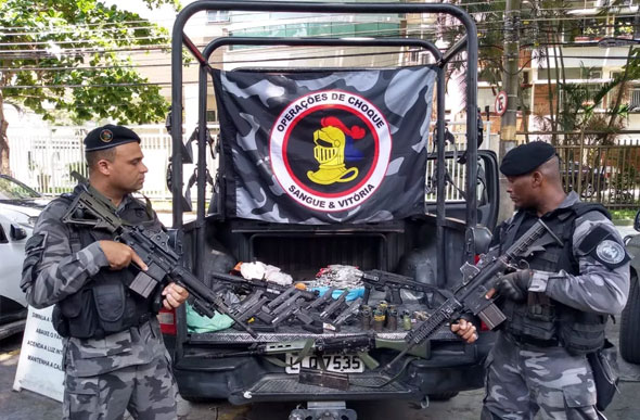  Foto: Divulgação/ Batalhão de Choque participou de operação no Fallet-Fogueteiro