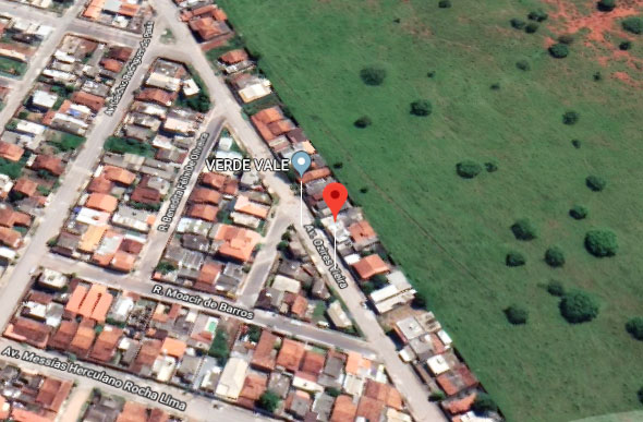 O corpo foi encontrado no bairro Verde Vale, em Sete Lagoas./ Foto: Reprodução/Google Street View