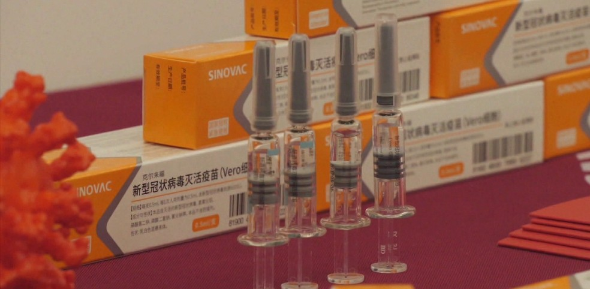 Vacina chinesa CoronaVac. Foto: Reprodução TV Globo
