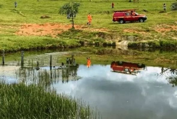 Pai e filho morreram afogados em lagoa em Perdões, no Sul de Minas (foto: CBMMG/divulgação)