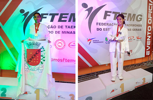 Aslanny Costa e Maria Eduarda Costa foram duas entre quarenta dois atletas que voltaram com medalhas para casa. Fotos: Aslanny Costa.