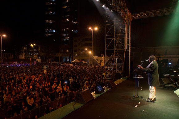 Milton Nascimento em apresentação na cidade de Divinópolis / Foto: Paulo Filho