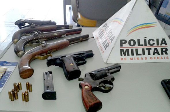 Algumas das armas apreendidas este ano pela Cia Mesp / Foto: Divulgação