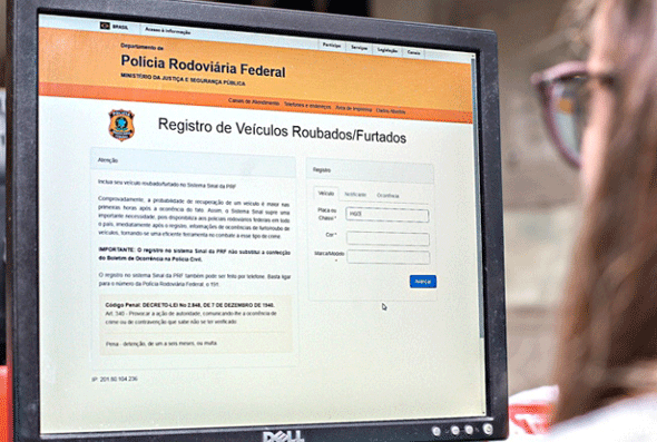 Sistema pode ser acessado pelo sítio de internet da PRF/Foto: PRF Divulgação