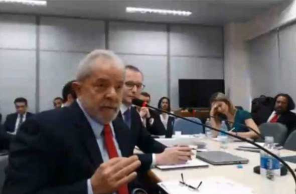 Lula durante depoimento à juíza Gabriela Hardt/ Foto: Reprodução