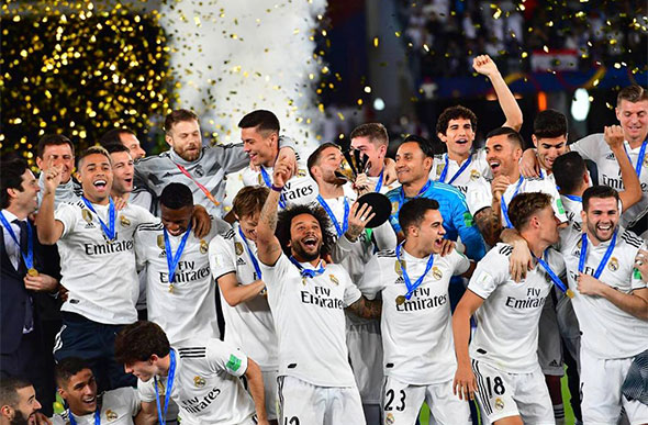 Atual campeão Mundial, o Real Madrid não participará da edição deste ano uma vez que o campeão europeu foi o Liverpool — Foto: Reprodução