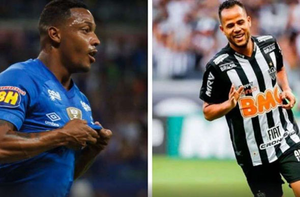 David e Geuvânio são os dois atacantes com o maior jejum em Cruzeiro e Atlético | Foto: Vinnicius Silva / Cruzeiro / Bruno Cantini / Atlético / Montagem Super FC