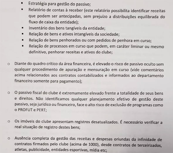 Relatório do Conselho Gestor do Cruzeiro (página 4) — Foto: Reprodução