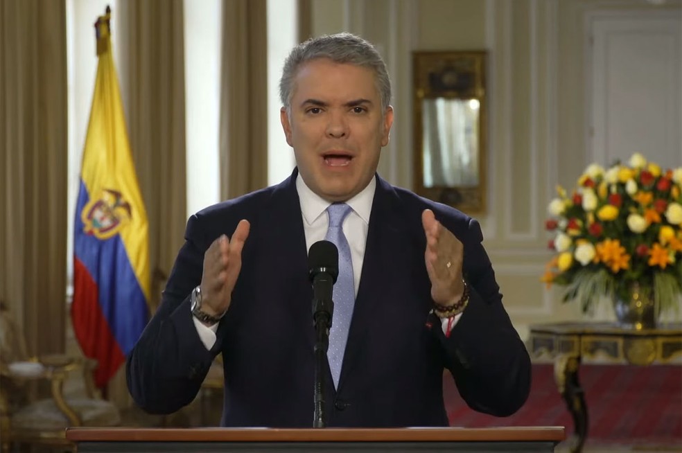 Presidente colombiano Iván Duque Márquez, o ministério de saúde tem feito recomendações inusitadas a cerca da covid-19. Foto: Reprodução