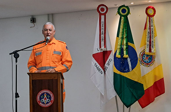 Comandante Geral do Corpo de Bombeiros Militar, Coronel BM Erlon Dias do Nascimento Botelho. Foto: Vinícius Oliveira / SeteLagoas com br.