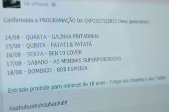 Programação fictícia já se espalhou em muitos perfis na rede / Foto: Marcelo Paiva