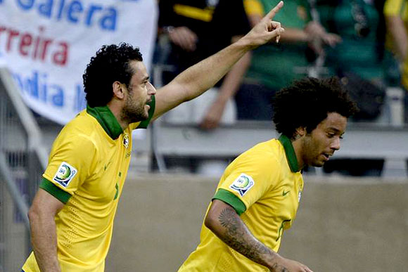 Em campo, Fred abriu o caminho da vitória do Brasil por 2 x 1 / Foto: Divulgação Terra