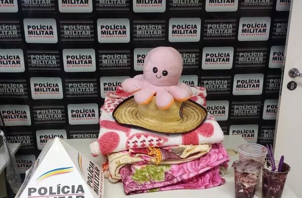 Material apreendido com os suspeitos. — Foto: Polícia Militar / Divulgação