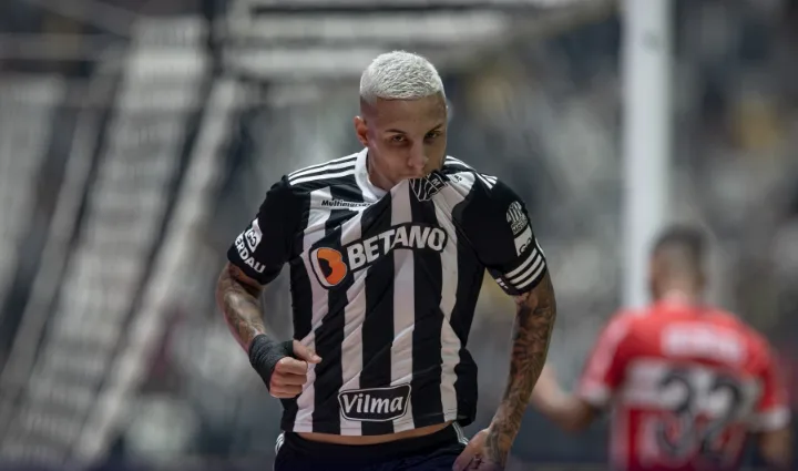 Arana comemora gol no duelo do Atlético contra o CRB, pela Copa do Brasil/Foto: Pedro Souza/Atlético