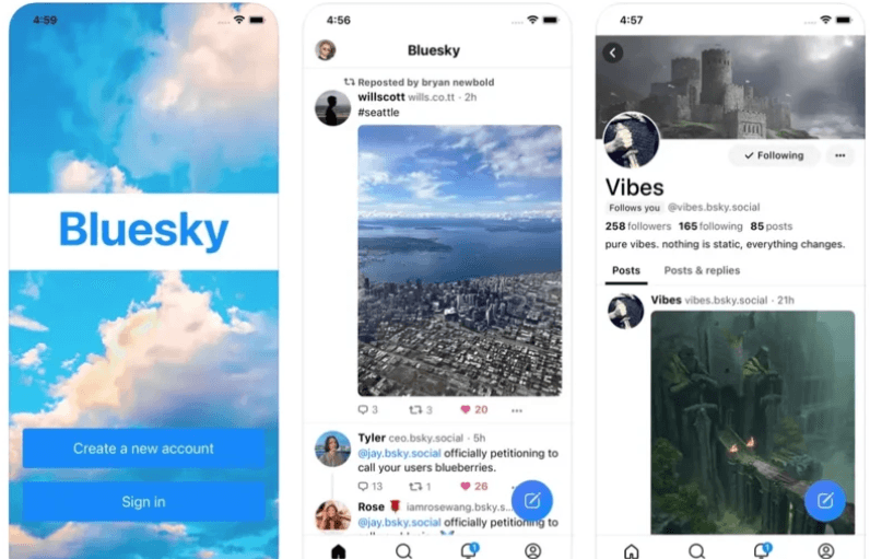 Bluesky é concorrente do Twitter/Foto: Reprodução Internet