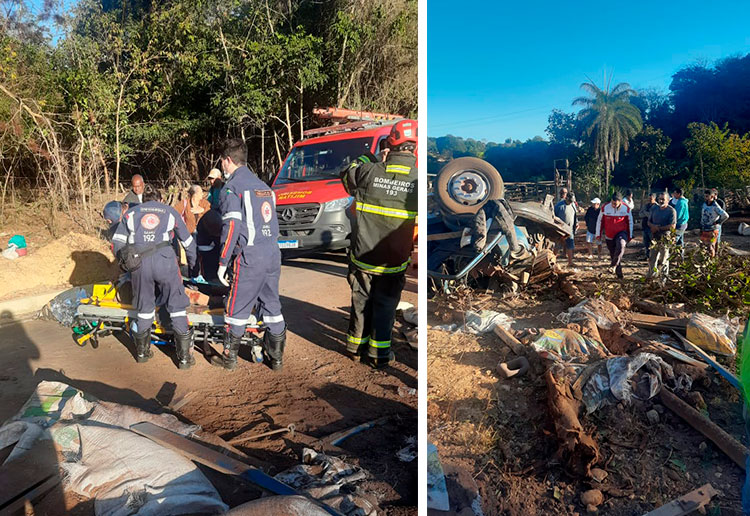 Acidente aconteceu na estrada que dá acesso entre o Núcleo João Pinheiro e Funilândia / Foto: reprodução redes sociais